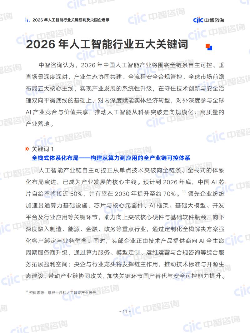 2026年人工智能行业关键研判及央国企启示报告